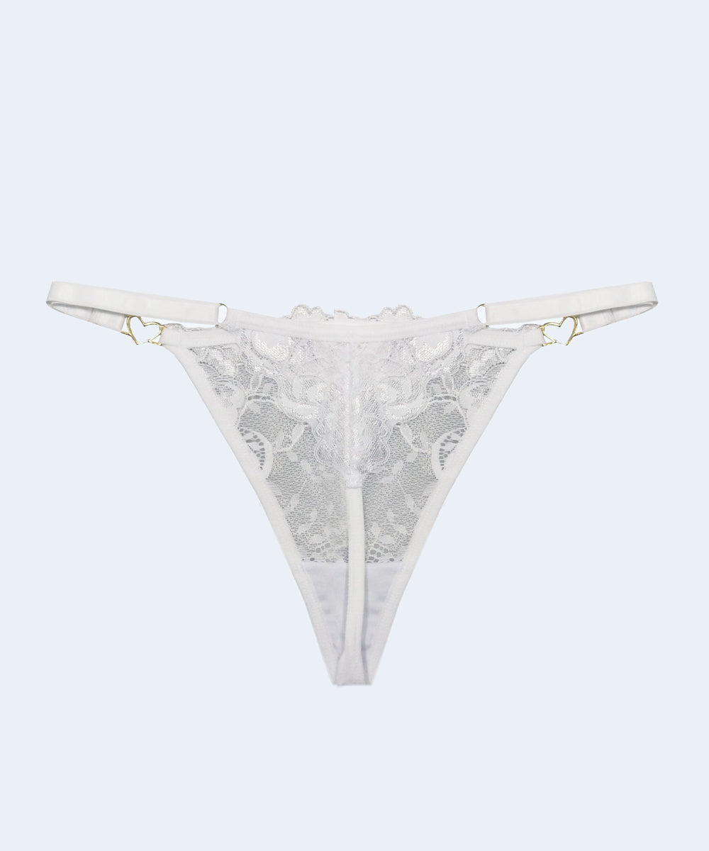 Calcinha String de Renda com Fio com Detalhe Coração - JACKIE