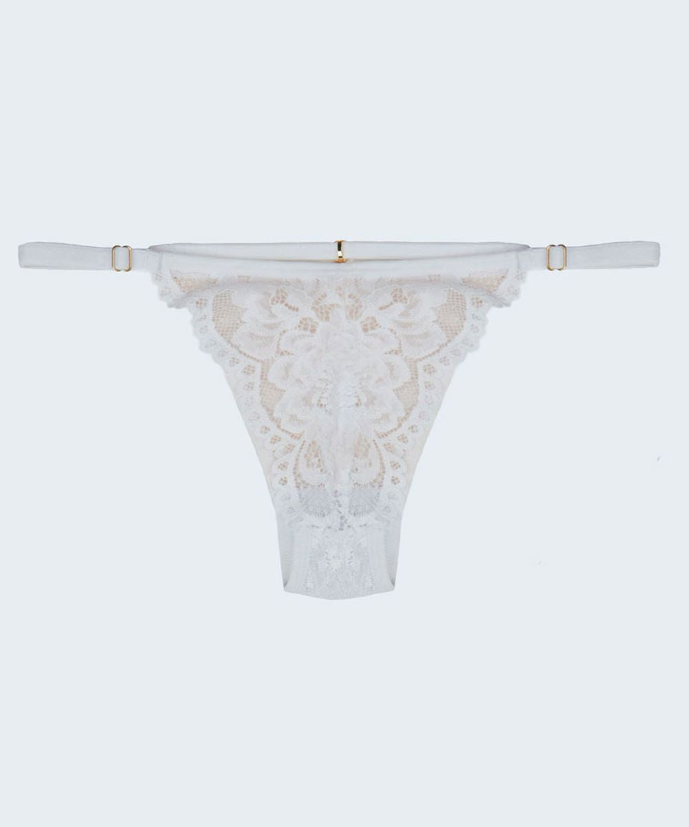 Calcinha String Renda com Tule e Biju - JACKIE LINGERIE