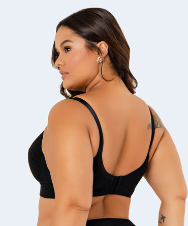 Sutiã Microfibra Trabalhada Bojo Triangular Renda Plus Size - VI LINGERIE