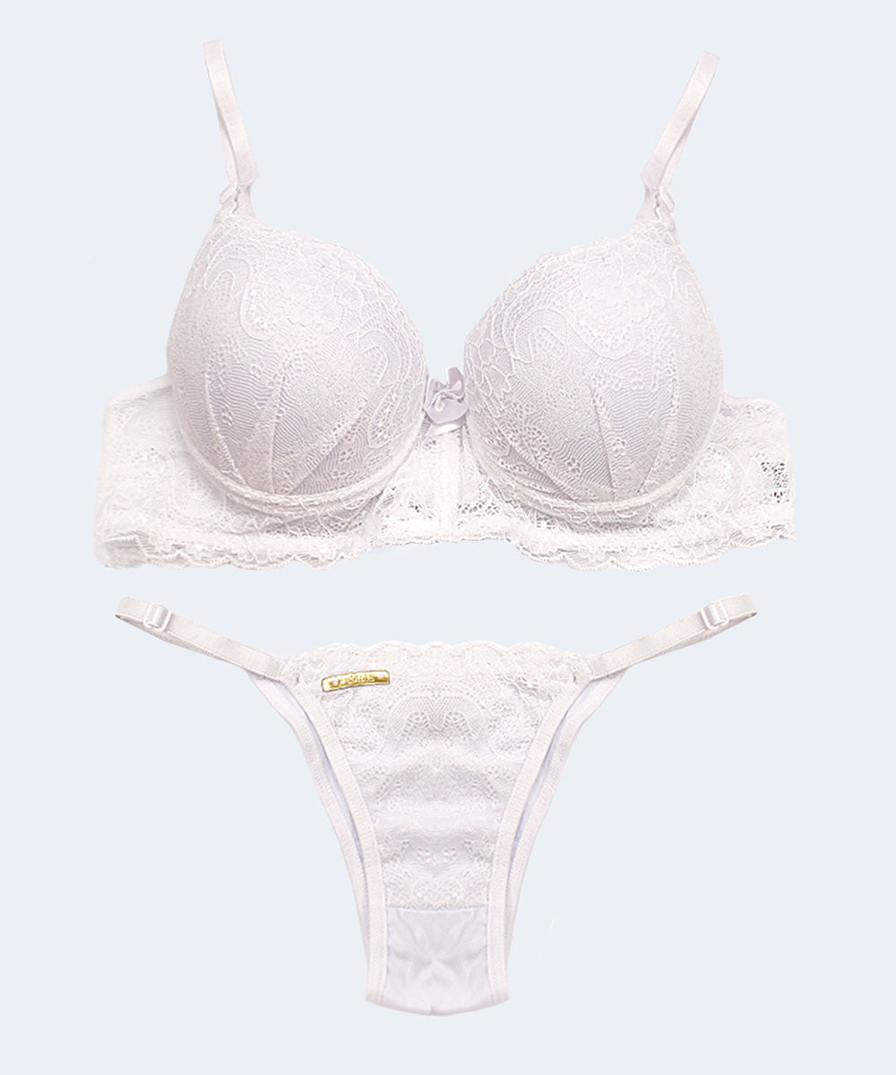 Conjunto de Renda Mini Corpete Calcinha String - FEMME FATALLE