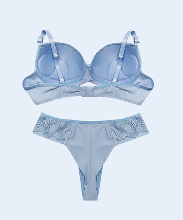 Conjunto Canelado com Renda Biquini Fio Duplo - FEMME FATALLE