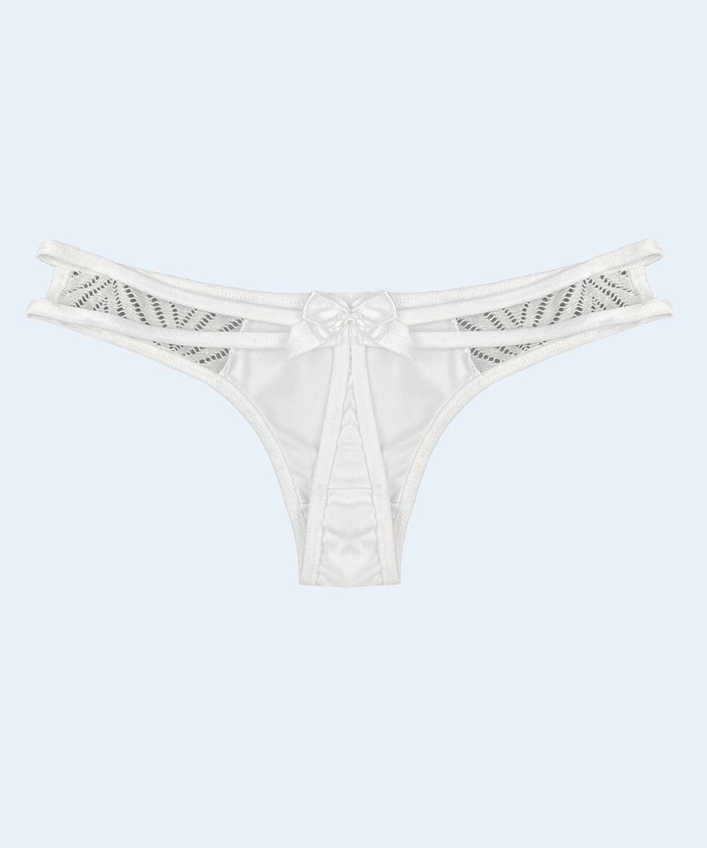 Calcinha De Microfibra Lateral De Renda Fio Dental Sexy Laçarote - FIARE