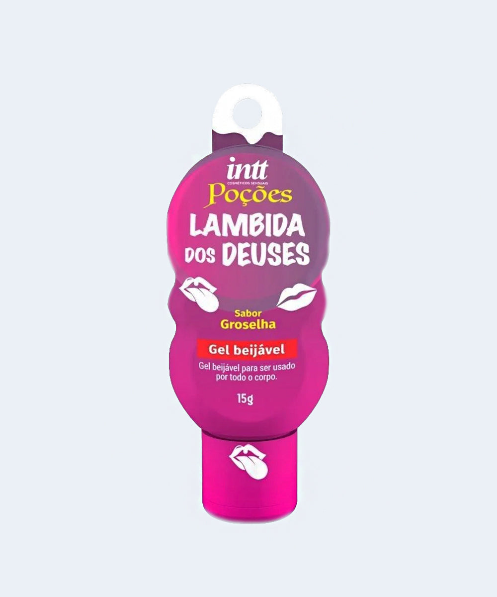 Poção Lambida dos Deuses Sabor Groselha Gel Beijavel e com Efeito Quente - INTT
