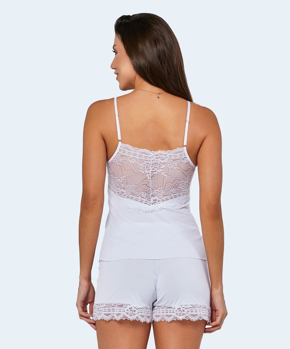 Short Doll sem Bojo de Microfibra com Renda - SANTA PASSION NOITE