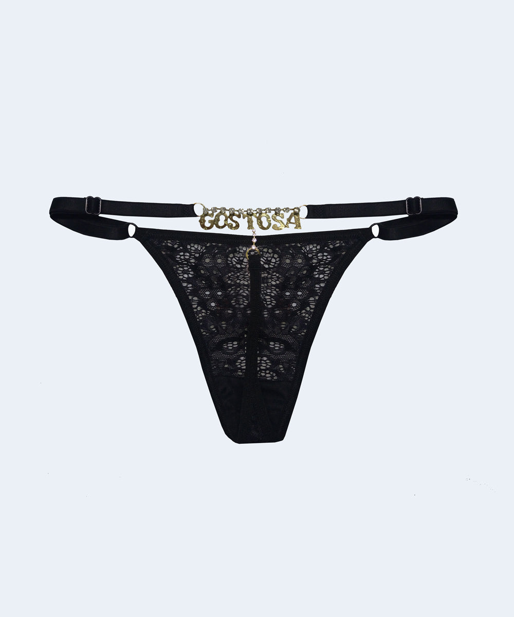 Calcinha String Renda Strass Gostosa - MARYS LENE