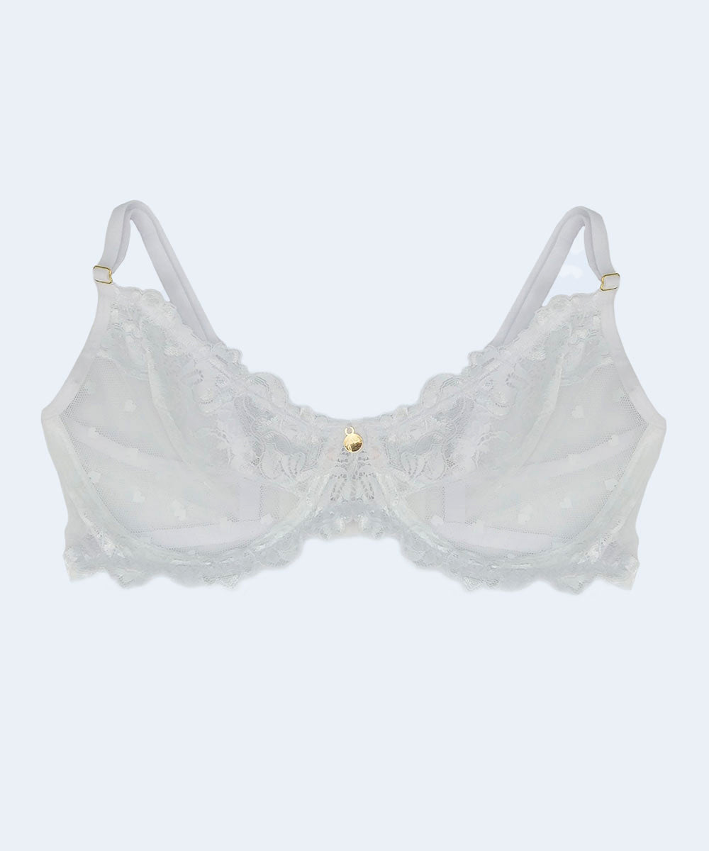 Sutiã Tule de Coração Sem Bojo Com Aro Plus Size - JACKIE