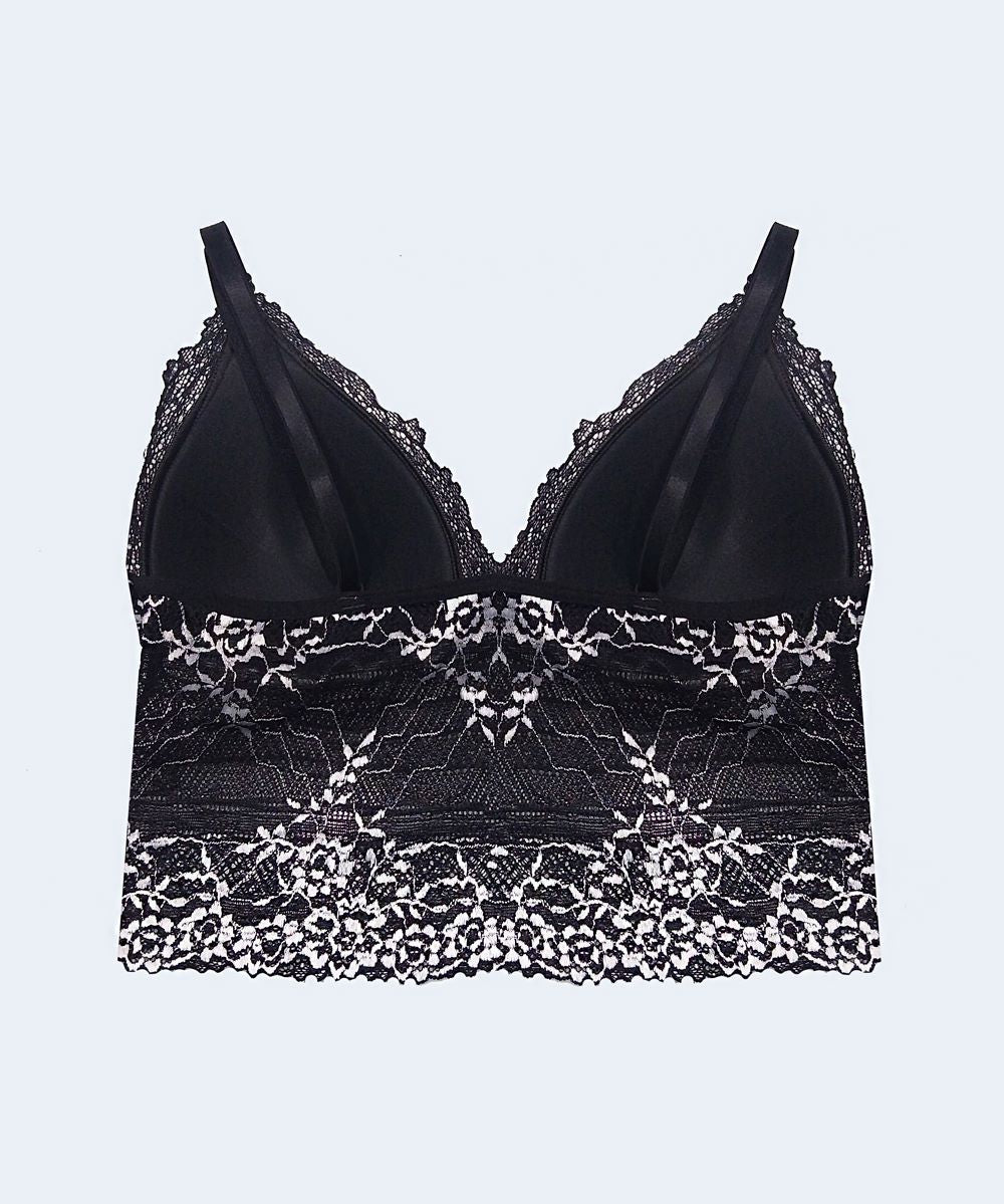 Sutiã Cropped com Renda Bicolor - PATNER
