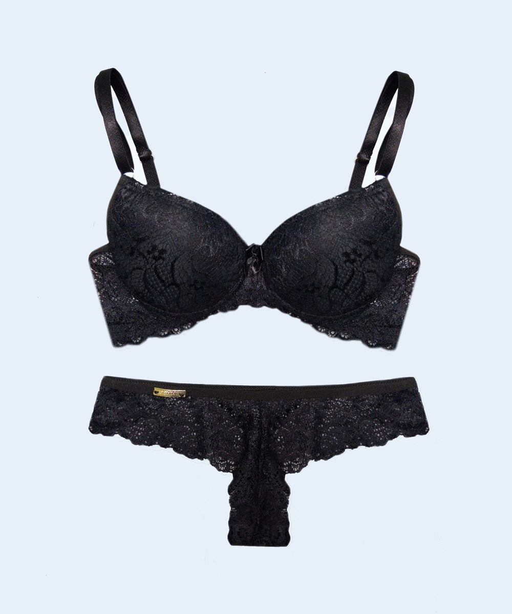 Conjunto Renda Calcinha Biquini Fio - FEMME FATALLE