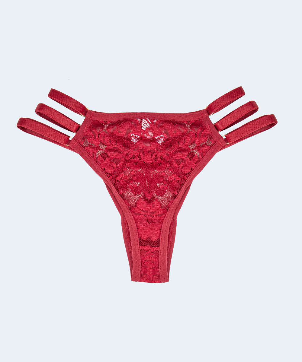 Calcinha String de Renda com 3 Tiras nas Laterais - JACKIE LINGERIE