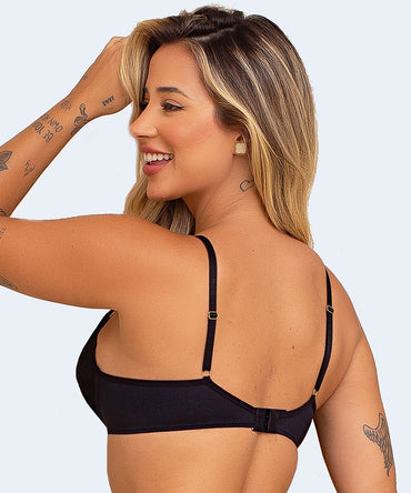 Sutiã com bojo de Renda e Microfibra na Base e Biju - JACKIE LINGERIE