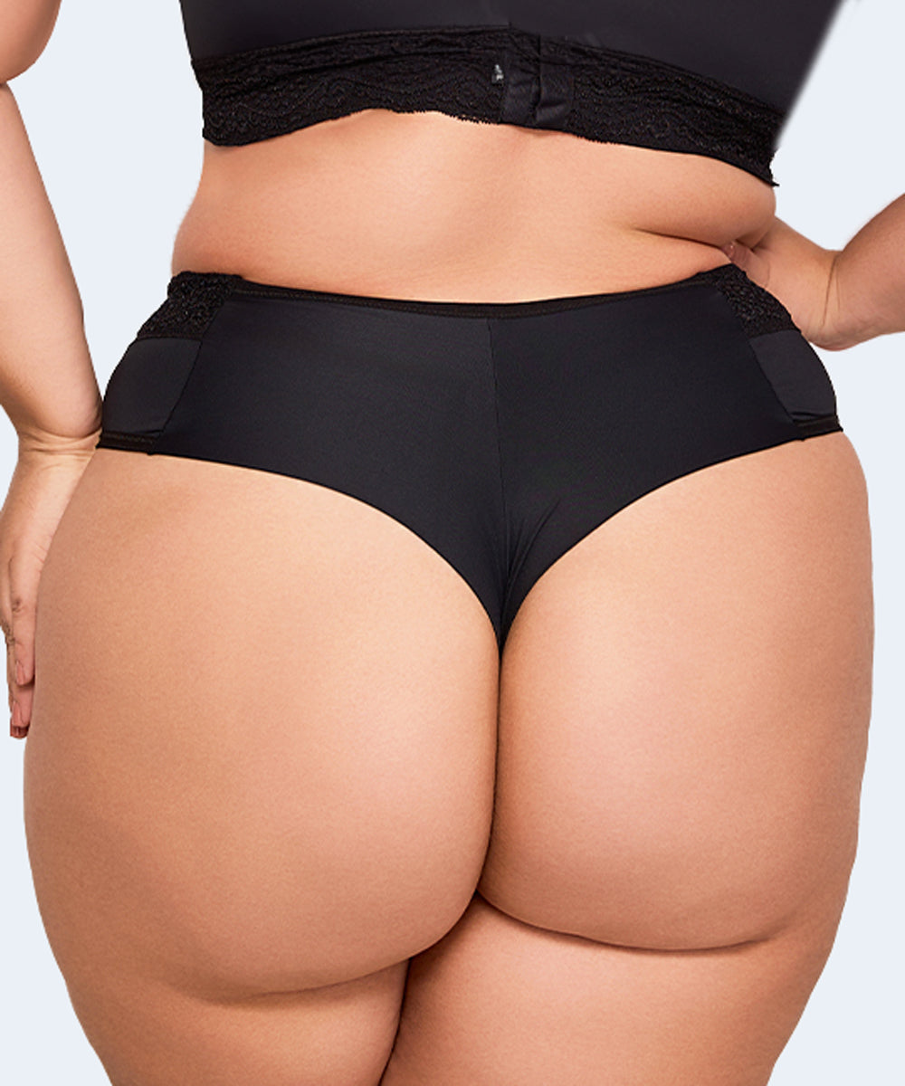 Calcinha Plus Size Fio Dental Duplo Renda Cos - NAYANE
