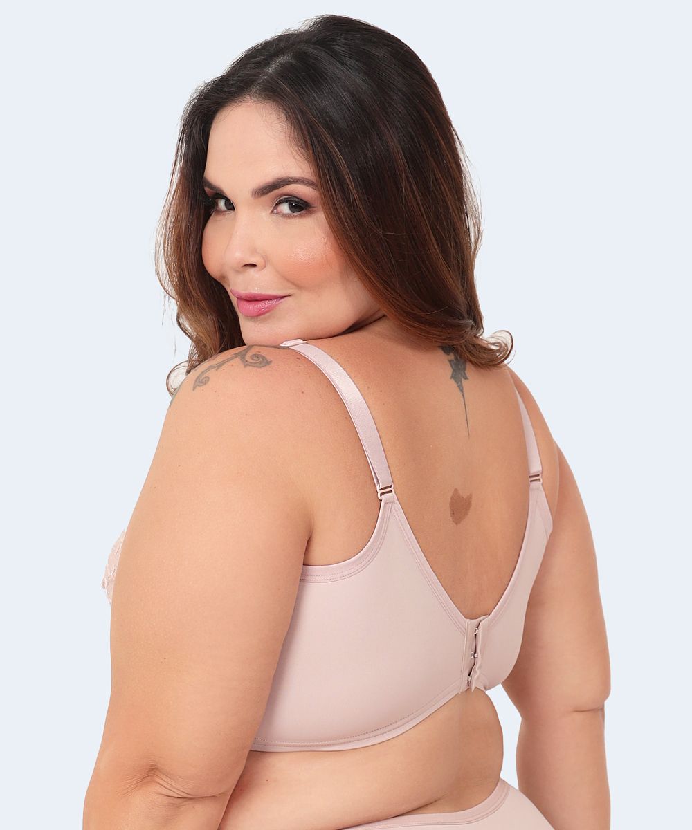 Sutiã De Microfibra Com Renda Sem Bojo E Sem Aro Plus Size - SANTA PASSION