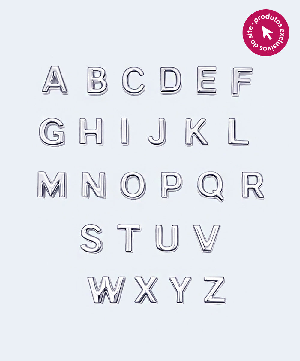 Letras do Alfabeto em Metal Prateado para Lingerie Personalizada Unidade - YAFFA LINGERIE