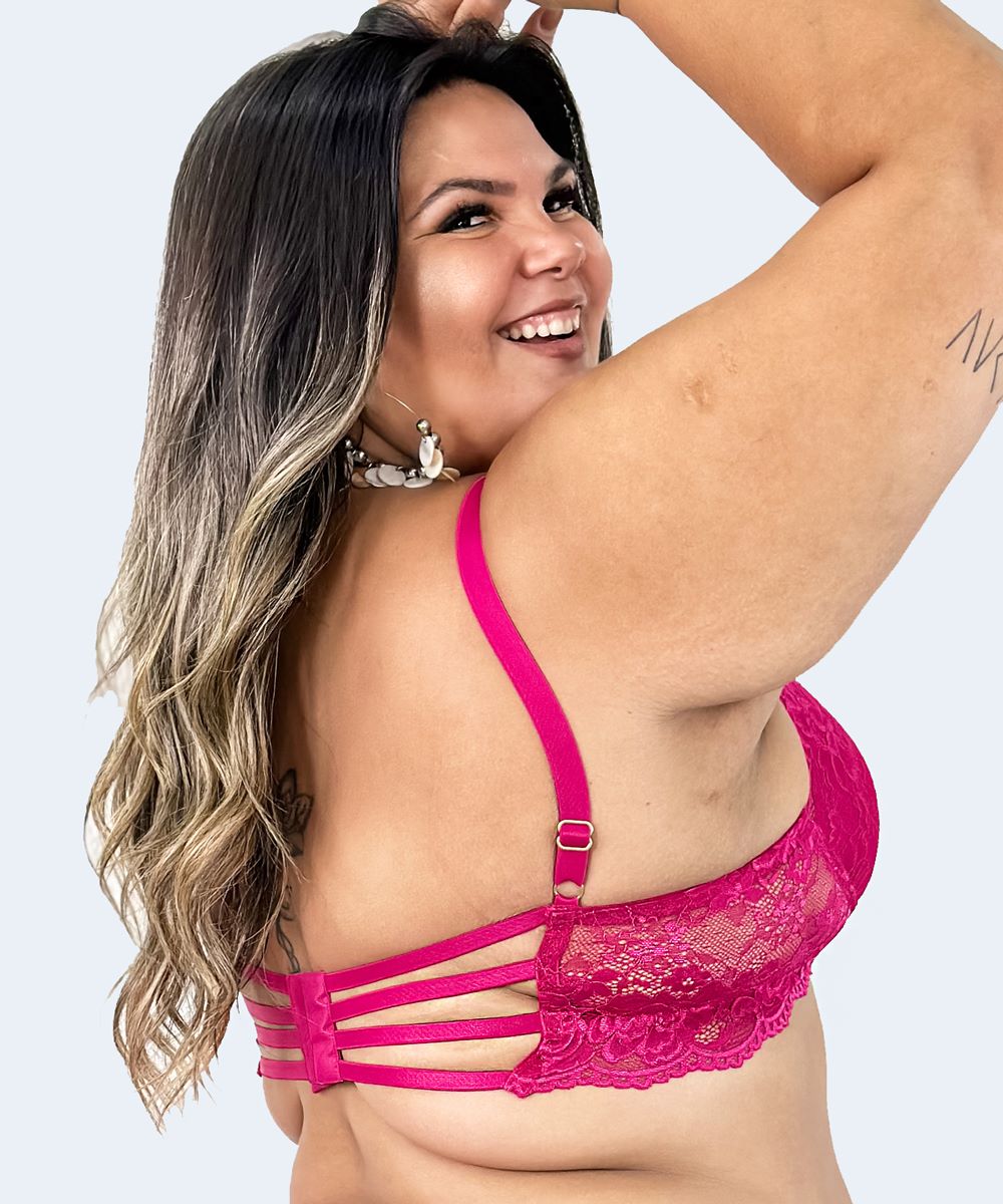 Sutiã sem Bojo com Aro Plus Size com tiras nas Costas - JACKIE LINGERIE