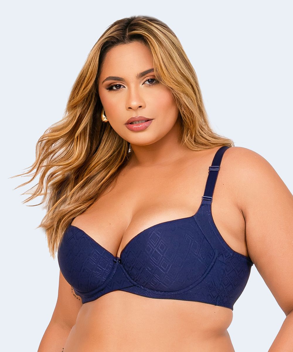 Sutiã Microfibra Trabalhada com Bojo Plus Size (Coleção Atemporal) - VI LINGERIE