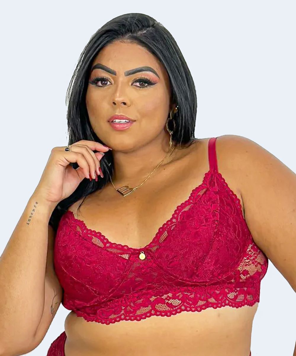 Sutiã sem Bojo com Aro Plus Size com tiras nas Costas - JACKIE LINGERIE
