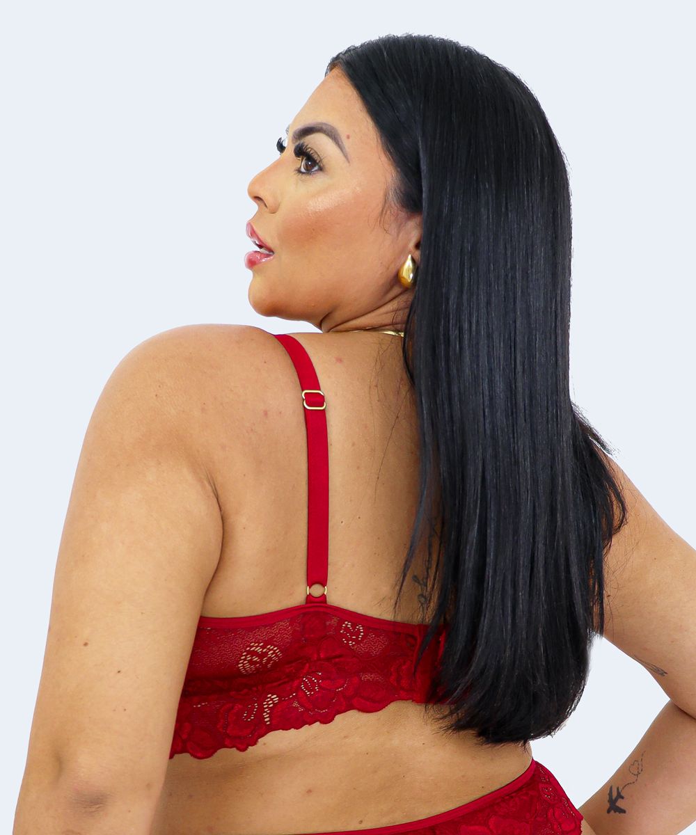 Sutiã sem Bojo com Detalhe Coração Plus Size - JACKIE