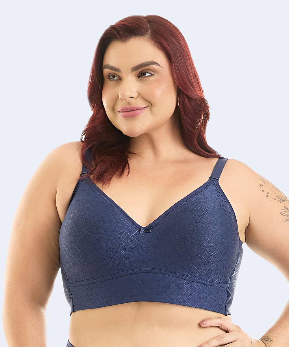 Sutiã Microfibra Trabalhada com Bojo Triangular Plus Size (Coleção Atemporal) - VI LINGERIE