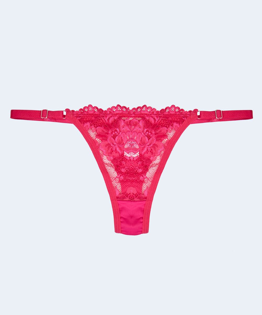 Calcinha String Fio Duplo de Renda e Microfibra - JACKIE LINGERIE