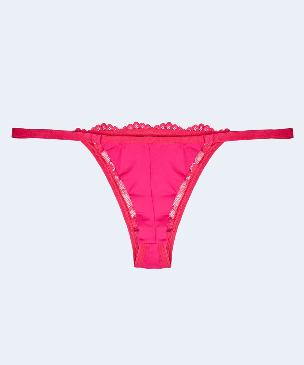 Calcinha String Fio Duplo de Renda e Microfibra - JACKIE LINGERIE