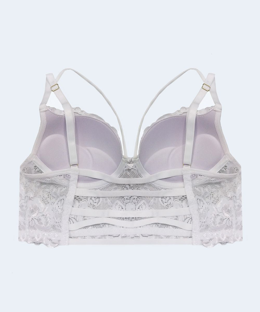 Sutiã Cropped de Renda com Bojo e Detalhe com Tira - JACKIE LINGERIE