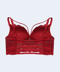Sutiã Cropped de Renda com Bojo e Detalhe com Tira - JACKIE LINGERIE