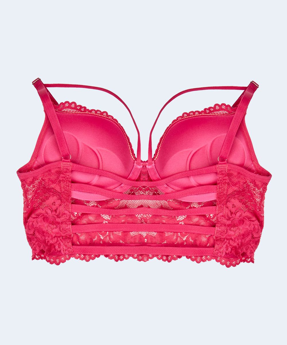 Sutiã Cropped de Renda com Bojo e Detalhe com Tira - JACKIE LINGERIE