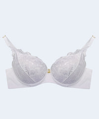 Sutiã com bojo de Renda e Microfibra na Base e Biju - JACKIE LINGERIE