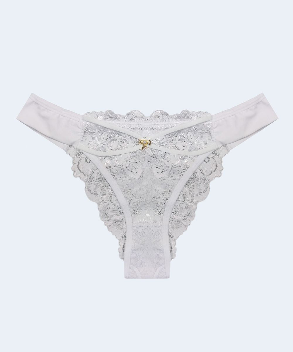 Calcinha Biquini de Microfibra com Renda - JACKIE LINGERIE