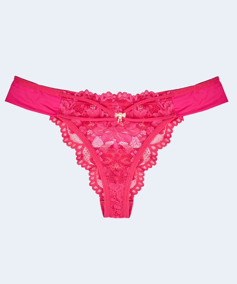 Calcinha Biquini de Microfibra com Renda - JACKIE LINGERIE