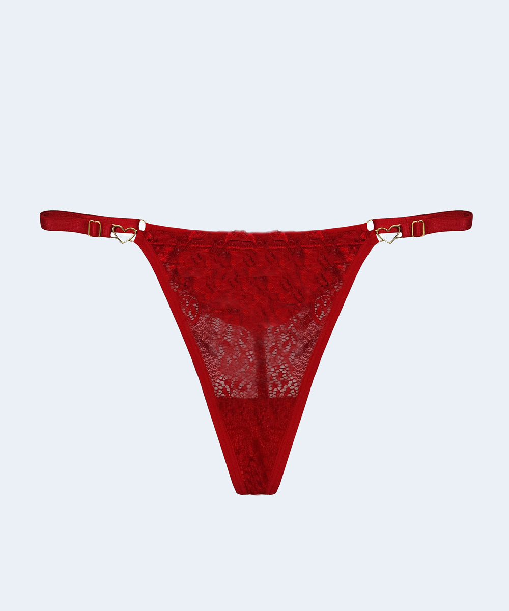 Calcinha String de Renda com Fio com Detalhe Coração - JACKIE