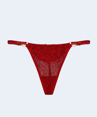 Calcinha String de Renda com Fio com Detalhe Coração - JACKIE