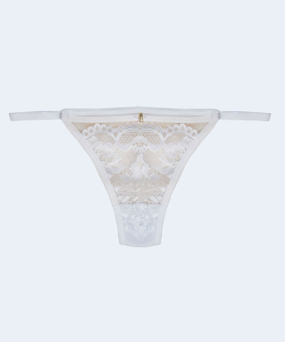 Calcinha String Renda com Tule e Biju - JACKIE LINGERIE