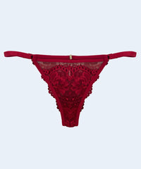 Calcinha String Renda com Tule e Biju - JACKIE LINGERIE