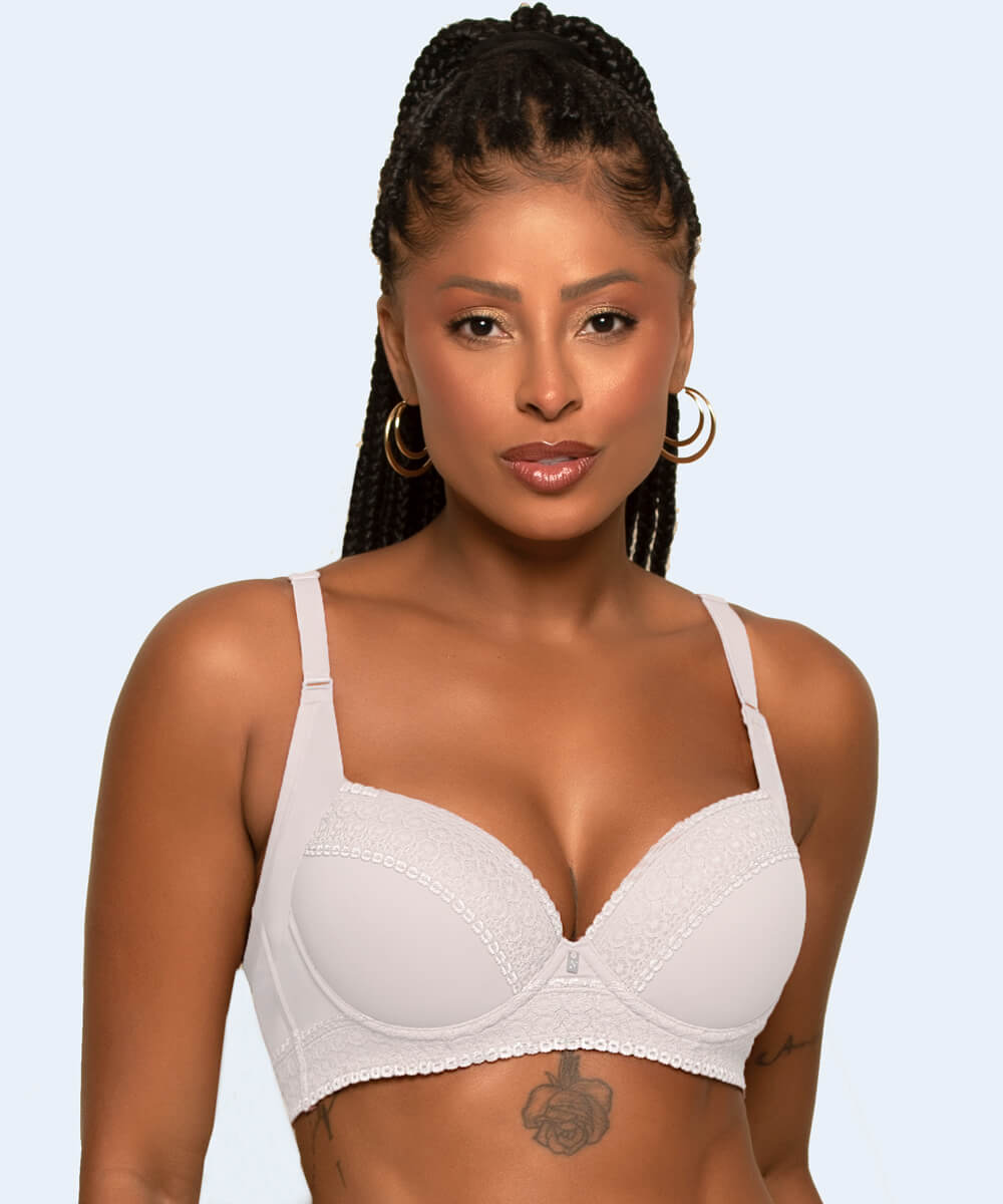 Sutiã De Microfibra Base Redutor Renda Decote E Base - NAYANE LINGERIE