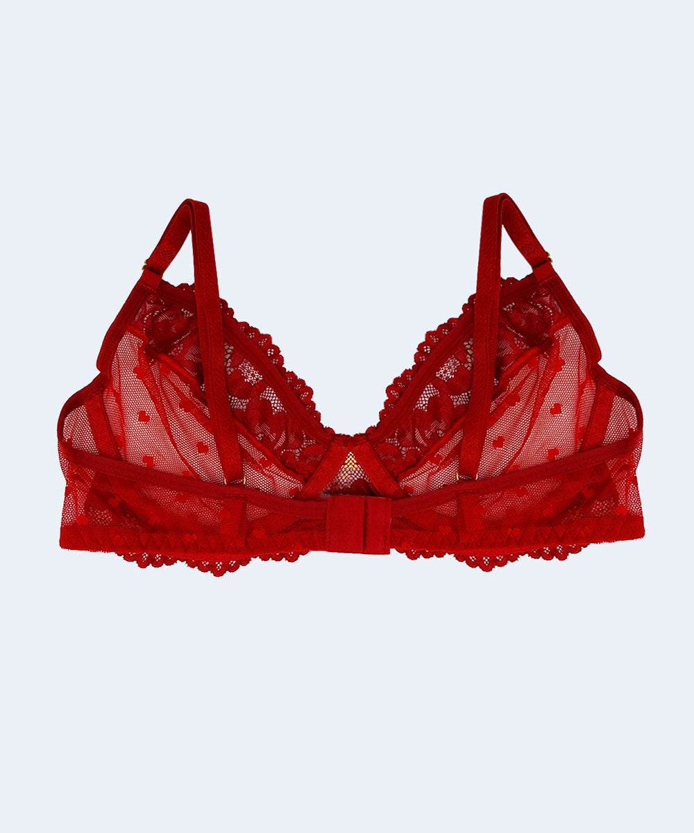 Sutiã Tule Love Sem Bojo Com Aro e Renda - JACKIE LINGERIE