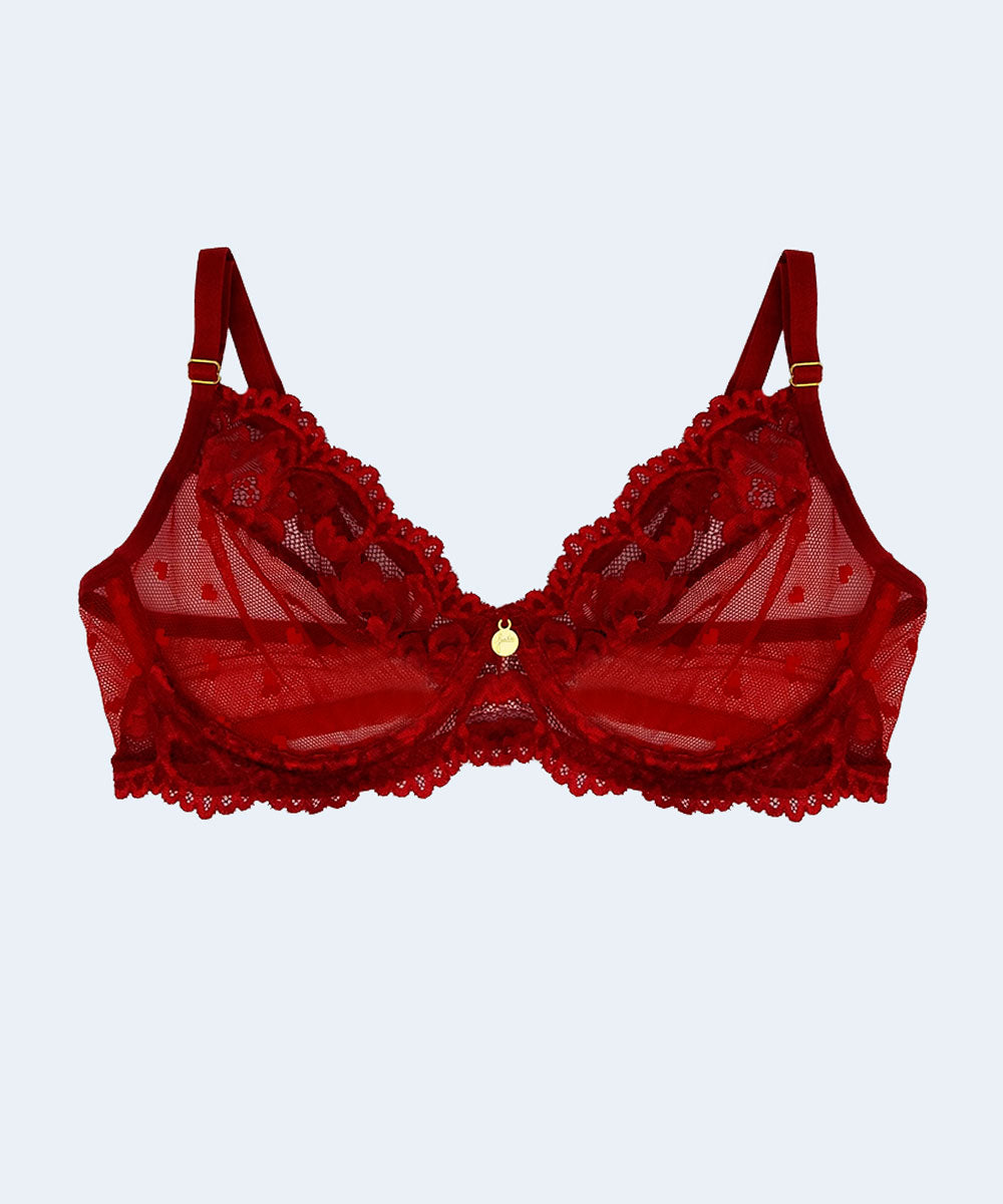 Sutiã Tule Love Sem Bojo Com Aro e Renda - JACKIE LINGERIE