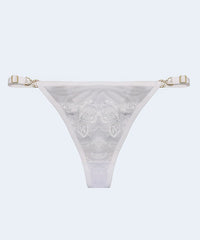 Calcinha String Renda com Tule Fio e Biju - JACKIE