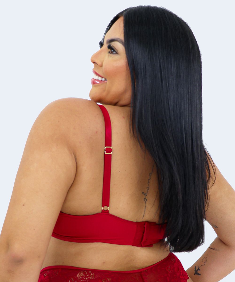 Sutiã com Bojo com Detalhe Coração Plus Size - JACKIE