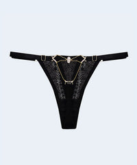 Calcinha String de Renda e Tule com Biju - MARYS LENE
