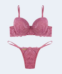 Conjunto de Renda Mini Corpete Calcinha String - FEMME FATALLE