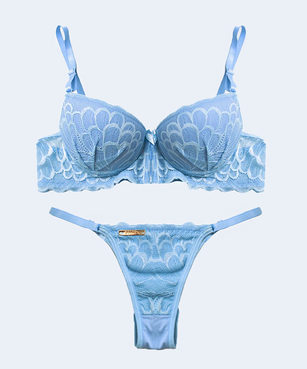 Conjunto de Renda Mini Corpete Calcinha String - FEMME FATALLE