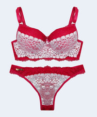 Conjunto de Renda Bicolor Calcinha Fio Dental - FEMME FATALLE
