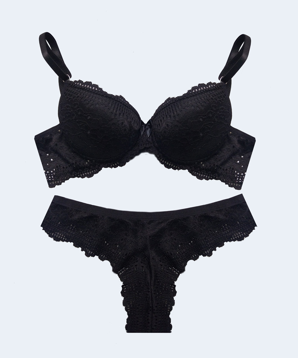 Conjunto de Laise com Bojo Calcinha Biquini - FEMME FATALLE