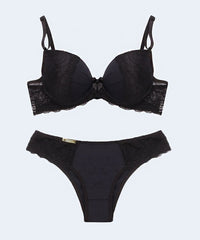 Conjunto de Renda Bojo Franzido Calcinha Biquíni - FEMME FATALLE