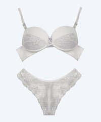 Conjunto de Microfibra com Detalhe de Renda Calcinha Fio Duplo - FEMME FATALLE