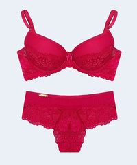 Conjunto de Renda e Tule Calcinha Fio - FEMME FATALLE