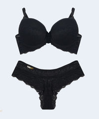 Conjunto de Renda e Tule Calcinha Fio - FEMME FATALLE