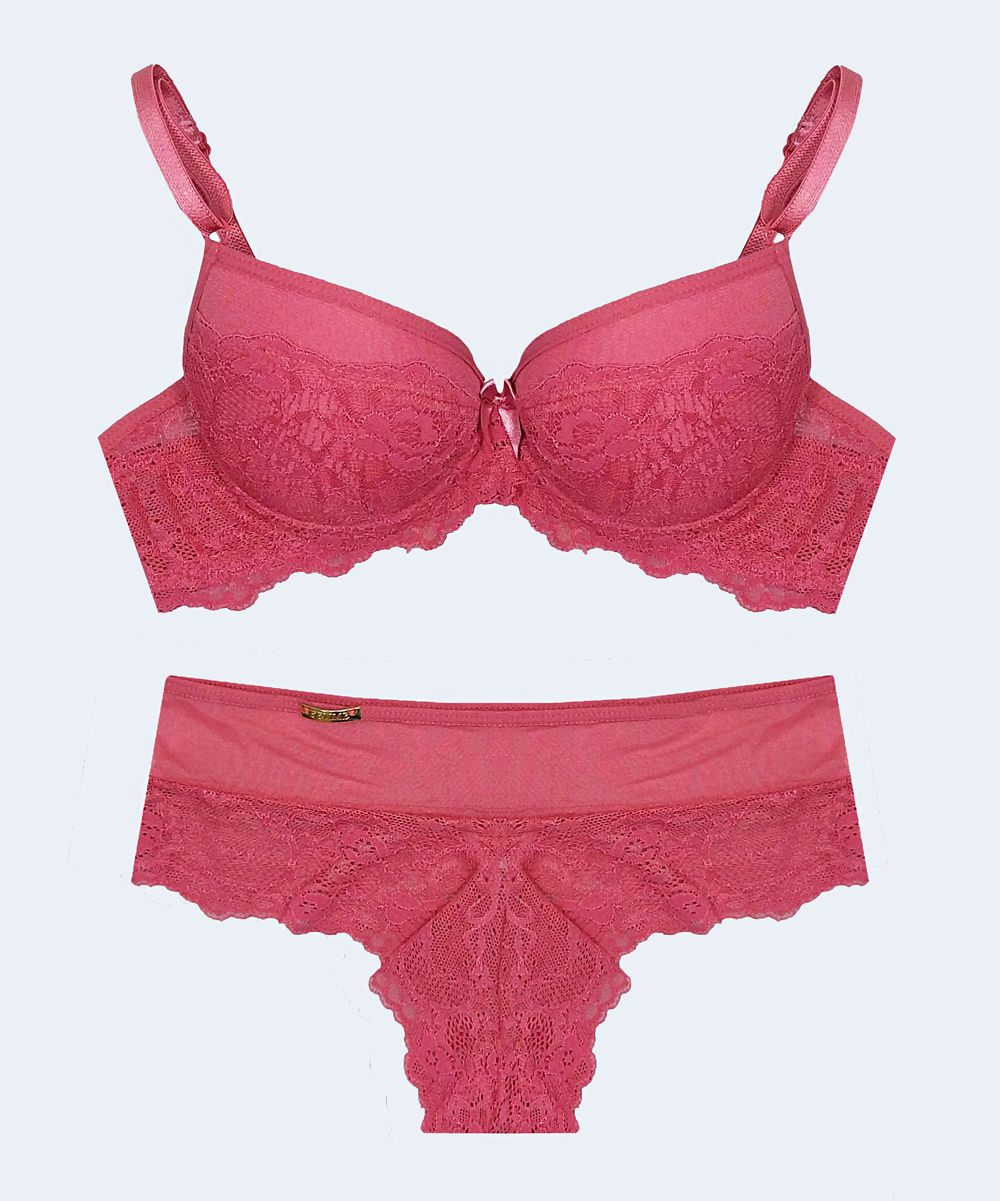 Conjunto de Renda e Tule Calcinha Fio - FEMME FATALLE
