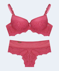 Conjunto de Renda e Tule Calcinha Fio - FEMME FATALLE